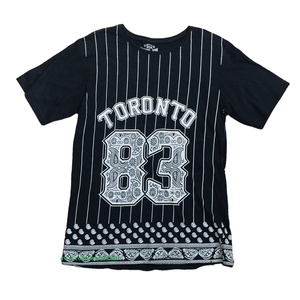 Cotton Polyester All Over Stripe Print Full Body Print with <b>White</b> Rubber Screen Printed Short Sleeve O Neck Cheap Men's T Shirts - Product Image 1