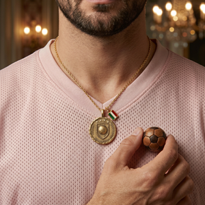 Collier Pendentif Football Thème <span class=keywords><strong>Coupe</strong></span> <span class=keywords><strong>du</strong></span> <span class=keywords><strong>Monde</strong></span> de Football 2026, Personnalisé en Acier Inoxydable, avec Pièce de Monnaie Romaine <span class=keywords><strong>Ancienne</strong></span> - Product Image 5