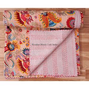 Nueva Colcha Kantha Rajasthani Hecha a Mano con Estampado Paisley, Vintage, Ecológica, para Todas las Estaciones, Tamaño Doble, 100% Algodón Orgánico - Product Image 5