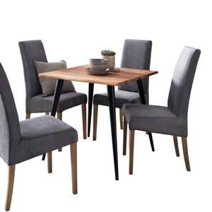 Mesa de Comedor Rectangular Industrial Compacta de Metal y Madera Maciza de Acacia con Borde Natural y Patas Plegables de Metal para Bistro, Cafetería, Bar y Restaurante - Product Image 6