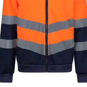 เสื้อฮู้ดนิรภัยสำหรับผู้ชายแบบปรับแต่งได้ ANSI Class 2 กันน้ำ พร้อมไฟ LED โลโก้แบบแฟลช น้ำหนักเบา ผ้าฝ้ายฟลีซ ปรับขนาดได้ บริการ OEM - Product Image 3