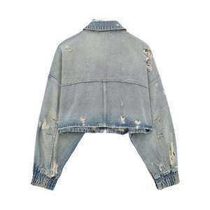 Loose Fit Women's <b>Denim</b> <b>Jacket</b> 90s Style, Everyday Wear Eco-Friendly Cotton Lining for Women - Product Image 2