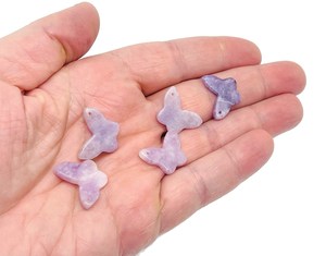 <b>Butterfly</b> Shape Lepidolite Gemstone Pendant Polished Animal Theme Craft <b>Beads</b> - Product Image 3