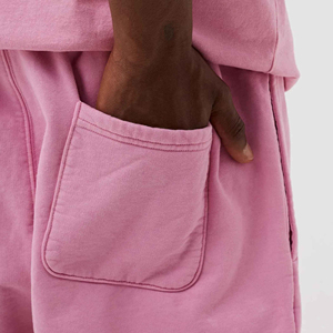 Pantalones Cortos de Algodón Rosa Sólido para Hombre, Cintura Elástica, Estilo Casual, Tejido Transpirable, Corte Medio, Longitud Corta 2026 - Product Image 4
