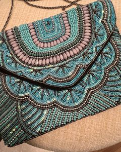 Bolso de Mano Tipo Sobre con Cuentas Bordadas de Lujo para Bodas, Fiestas, Bolso de Hombro Elegante, Vintage, Moderno, para Mujer - Product Image 3