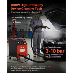 Macchina per Pulizia a Ghiaccio Secco con Capacità di 11 LBS (5KG), 4 Ugelli e Pressione Regolabile, Pulitore Ultrasonico Industriale - Product Image 2