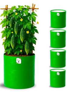 Sacs de culture en plastique noir de 18 gallons avec trous de drainage, pots à semis réutilisables pour le jardinage des légumes - Product Image 4