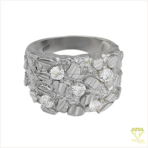 Bold Multi <b>Stone</b> Moissanite Diamond <b>Ring</b> With 925 Sterling Silver Gold Tone Finish <b>For</b> <b>Men</b>’s Premium Wholesale Fashion Jewelry - Product Image 3