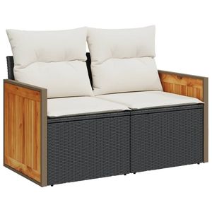 Grand ensemble de canapés de jardin modulaires en rotin PE noir, meubles d'extérieur modulaires élégants - Product Image 3