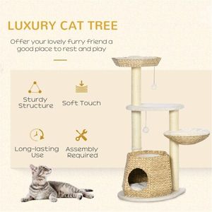 Albero Tiragraffi in Legno per il Divertimento di Tuo Amico Felino nel Gioco e nella Salita! - Product Image 2
