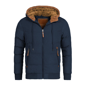 Men's <b>Hooded</b> Puffer <b>Jacket</b> With Faux <b>Fur</b> Lining Windproof Winter Casual Coat Regular Fit Zipper - Product Image 6