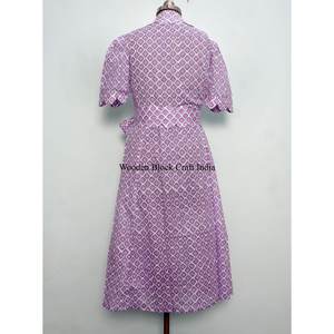 Vestido Mini Tipo Canguro 100% Algodón para Mujer, Estampado Floral Hecho a Mano, Estilo Dulce, Casual, para Uso Diario o Fiestas, Corte en A - Product Image 6