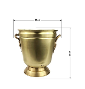 Pot de fleurs vintage en laiton antique Art Déco, en fer et aluminium, vase décoratif, décoration de luxe pour la maison, pot pour plantes d'intérieur - Product Image 6