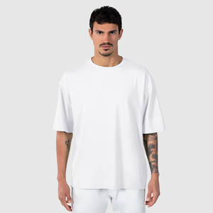 Nouvelle Arrivée T-shirts Homme Col Rond 100% Coton Jersey Épais Grande Taille Manches Courtes Coupe Ample Anti-Plis Style Streetwear Garçon - Product Image 2