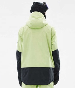 Vestes de ski à capuche imperméables de haute qualité 10 000 mm pour hommes, combinaison de ski chaude coupe-vent NeonBlack pour l'hiver - Product Image 4