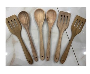 Usine Noyer Cuillère En Bois Long Manche Spatule Ensemble Mélange Servir Ustensiles De Cuisine Soupe Vaisselle Couverts Outil Cadeaux - Product Image 3