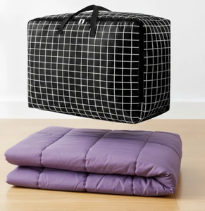 Extra Large Capacity Houndstooth Portable <b>Quilt</b> Storage Bag Multifunctional Moving Packing Bag Seasonal Clothes Organizer - Product Image 2
