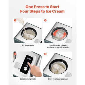 Gelatiera Elettrica Automatica da 1,5 Litri con Compressore Integrato, Senza Precongelamento, 3 Modalità - Macchina per Gelato e Sorbetto - Product Image 5