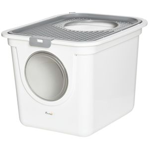 Lettiera XL Bianca in EVA con Ampio Spazio Interno, Facile Ingresso Frontale e Uscita Superiore, Paletta per il Controllo degli Odori - Product Image 1