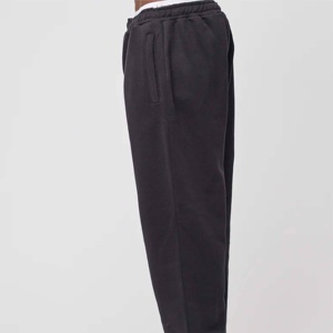 Pantalon de jogging en molleton noir pour homme, taille élastique, poches latérales, décontracté, pour l'automne - Product Image 2
