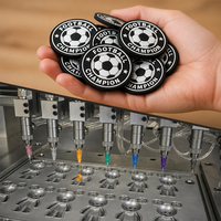 Machine de fabrication de logos en PVC automatique 12 couleurs, pour patchs 3D en silicone souple et caoutchouc, avec distributeur de silicone et caoutchouc PVC