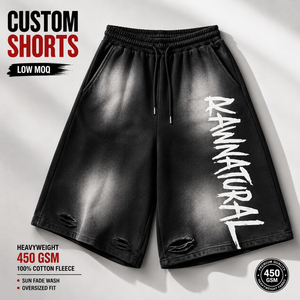 <b>Men's</b> Double Waisted Sweat <b>Shorts</b> 400GSM Cotton Fleece Wholesale Extend Long <b>Shorts</b> Summer French Terry <b>Men</b> Sweat <b>3</b>/<b>4</b> <b>Shorts</b> - Product Image 2