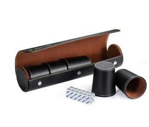 Jeu de dés classique en cuir noir moulé à la main, 10 pièces, pour jeux de société - Product Image 1