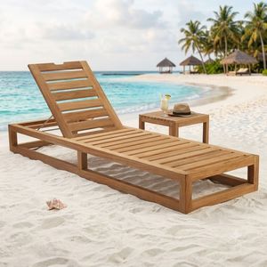 Salon de jardin et chaise longue en teck fabriqués en Indonésie - Product Image 1