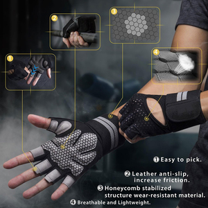 Gants de fitness en néoprène pour la musculation et l'entraînement en salle de sport, protection des mains avec doigts ouverts, gants de sport - Product Image 4
