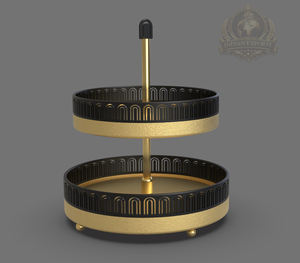 Support à gâteau rond de luxe à 2 niveaux en acier inoxydable et verre, finition dorée, écologique, décoratif haut de gamme, lavage à la main uniquement, INDIAN EXPORTE - Product Image 4