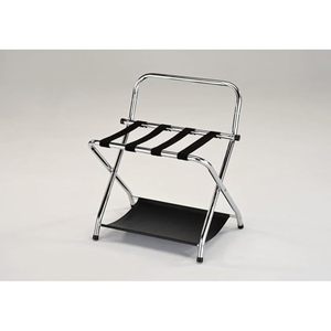 Porte-bagages pliable avec étagère de rangement, support de valise portable et pliable pour chambre d'hôtes, chambre à coucher, hôtel - Product Image 4