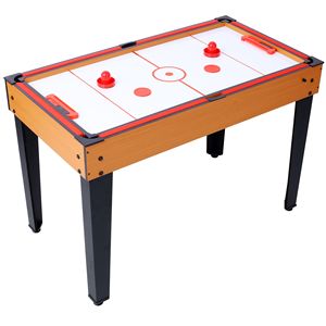 Tavolo Multigioco 5-in-1 Marrone/Rosso con Biliardo, Hockey da Tavolo, Calcio Balilla, Ping Pong e Basket - Product Image 3