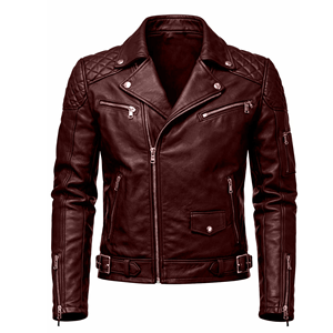 Custom Leather <b>Jacket</b> <b>Men's</b> Vintage <b>Biker</b> Zip Front Durable Fashion Casual Outdoor Winter Coat - Product Image 3