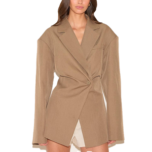 Blazer sur mesure pour femme, veste de créateur de haute qualité, manches longues, couleur unie, décontracté, professionnel, manteau doux pour le travail, printemps automne OEMODM - Product Image 1
