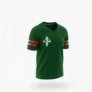 เสื้อเจอร์ซีย์อเมริกันฟุตบอลคุณภาพพรีเมียมสำหรับผู้ชาย คอวี แขนสั้น สีพื้น ไซส์ใหญ่ ผ้าโพลีเอสเตอร์ 100% ระบายอากาศได้ดี แห้งเร็ว - Product Image 4