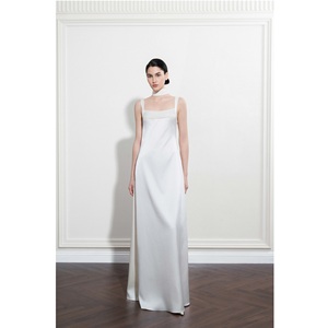 Vestidos Nuevos para Mujer, Elegantes, ORIEL DRAPELESS DRESS MISSION, Satén, Corte en A, Acolchado Sutil, Venta al por Mayor, Vestidos Elegantes para Mujer - Product Image 3