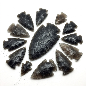 Pointes de flèche en pierre naturelle, pointes de flèche en pierre de lune noire, pointes de flèche en jaspe fantaisie, pierres précieuses de guérison, vente en gros de cristaux - Product Image 2