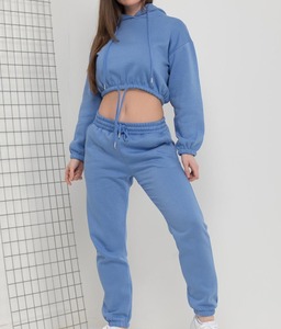 Conjunto Deportivo Personalizado con Logotipo, Sudadera con Capucha y Pantalones de Chándal de Algodón de Alta Calidad para Gimnasio, para Mujer - Product Image 5