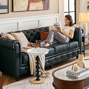 Premium Genuine Leather <b>Sofa</b> <b>Bed</b> Durable Construction Timeless Design for Living Room Bedroom School Park Commercial Spaces - Product Image 3