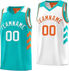 Maillot de basket personnalisé sublimé, col en V, sans manches, en mesh respirant, unisexe adulte, jaune et noir, avec nom d'équipe 00 - Product Image 4
