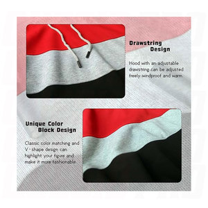 Mens Casual Pullover Hoodie Color Block Patchwork Sweatshirt Long Sleeve Fleece Hoodie with Pockets Comfortable Loose Fit 80 Per - Product Image 5