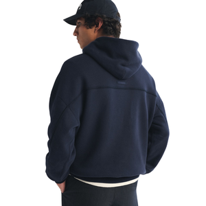 Custom <b>Mens</b> <b>Navy</b> Pullover Hoodie Minimal Chest Logo Premium Streetwear OEM Private Label Apparel Manufacturer Wholesale Supplier - Product Image 2