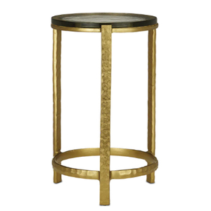 Aluminum Casted Drink <b>Table</b> With Casted Glass Top 23 Inch Height - Product Image 6