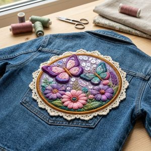Magnifique Patch Brodé Papillon Fleur Thermocollant pour Casquette de Baseball, Chapeau, Sac, Veste, DIY, Mode, Vente en Gros - Product Image 5