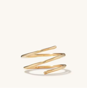 Women's 925 Sterling Silver Minimalist <b>Open</b> <b>Rings</b> Irregular Asymmetrical Weaved with Gold Plating for Wedding and Engagement spi - Product Image 3