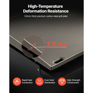 Piastra di Cottura Commerciale Professionale da 16,9 Pollici, Manuale, Antiaderente, in Acciaio, a Gas Naturale, da Banco, per Pentole e Padelle - Product Image 5
