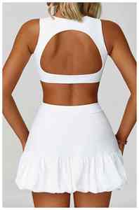 Uniforme de Tenis para Mujer Peak Agility: Falda y Top Transpirables, Ligeros, Flexibles, Elegantes, Resistentes, Modernos, Suaves y Cómodos, Listos para el Movimiento - Product Image 5