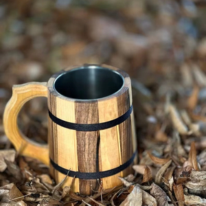 Taza de Madera Clásica Hecha a Mano Personalizada para el Hogar, Oficina, Hotel, Taza de Cerveza de Madera, Taza de Té con la Mejor Calidad, Mayorista de la India - Product Image 1