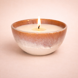 Sunset Fade Ceramic Candle Vessel Wide Bowl Thick Durable Heat Resistant Smooth Glaze Single Wick Premium Home Decor - Product Image 1