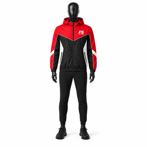 Veste coupe-vent légère imperméable pour homme avec logo personnalisé, à capuche, pour le sport en plein air, la course à pied, décontractée, style colorblock - Product Image 2